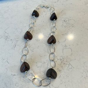 Silpada retired Ebony Wood Blocks Sterling Silver Necklace